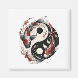 Imã Yin E Yang Japonês Koi Fish