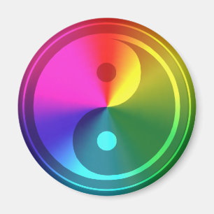 Imã Yin espiritual Yang - design do arco-íris