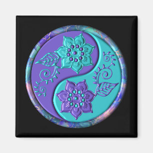 Imã Yin Yang Azul e Roxo