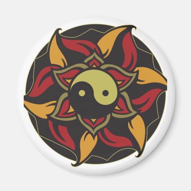 Imã Yin Yang Blooming Lotus (Frente)