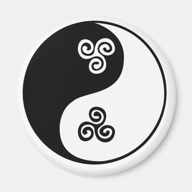 Imã Yin Yang Celtic Tri Spiral (Frente)