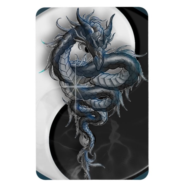 Ímã Yin Yang Chinês Dragon Premium Magnet (Vertical)