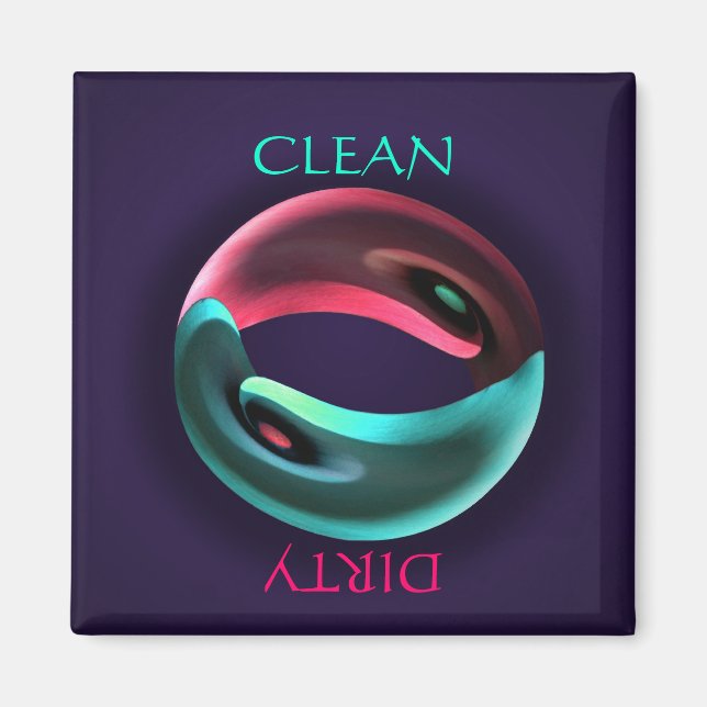 Imã Yin Yang Clean Dsuy Dishwasher Magnet (Frente)