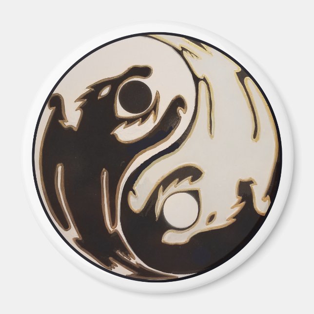 Imã Yin yang Dragão Duplo (Frente)