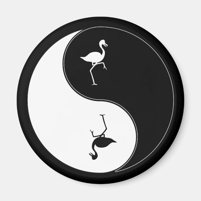 Imã Yin Yang Flamingo (Frente)