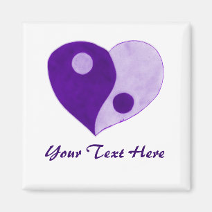 Imã Yin Yang Heart (Purple/Lilac)