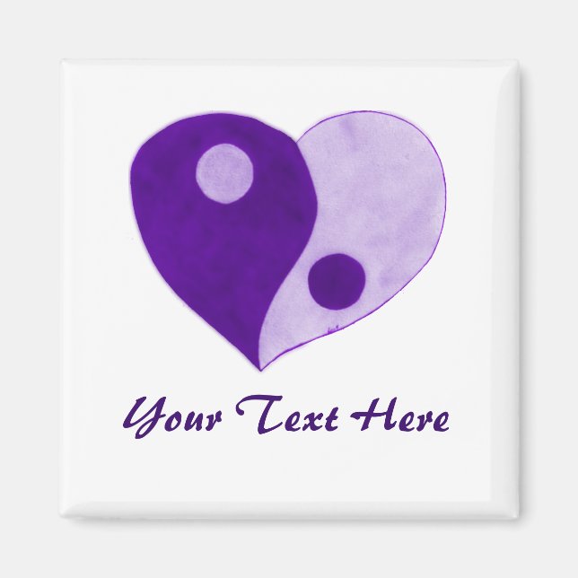 Imã Yin Yang Heart (Purple/Lilac) (Frente)