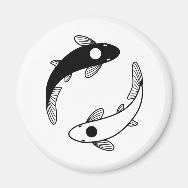 Imã Yin Yang Koi Fish (Frente)