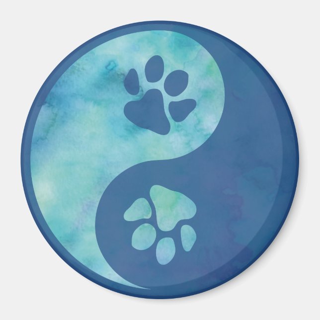 Imã Yin Yang Paw Blue (Frente)
