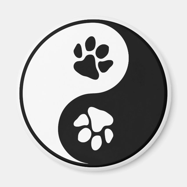 Imã Yin Yang Paw (Cores Personalizadas) (Frente)