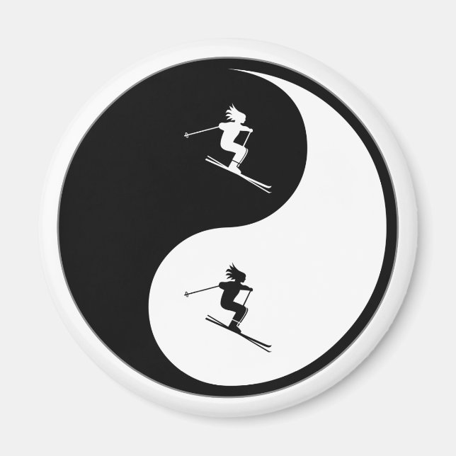 Imã Yin Yang Skiing (Frente)