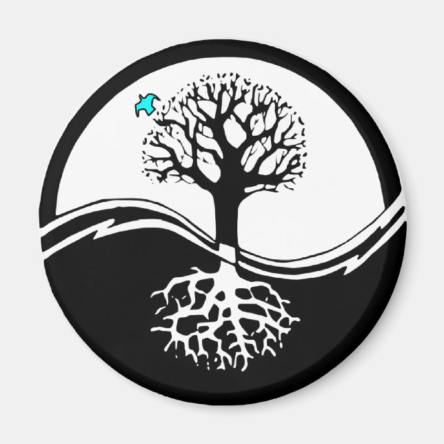 Imã Yin Yang Tree (Frente)