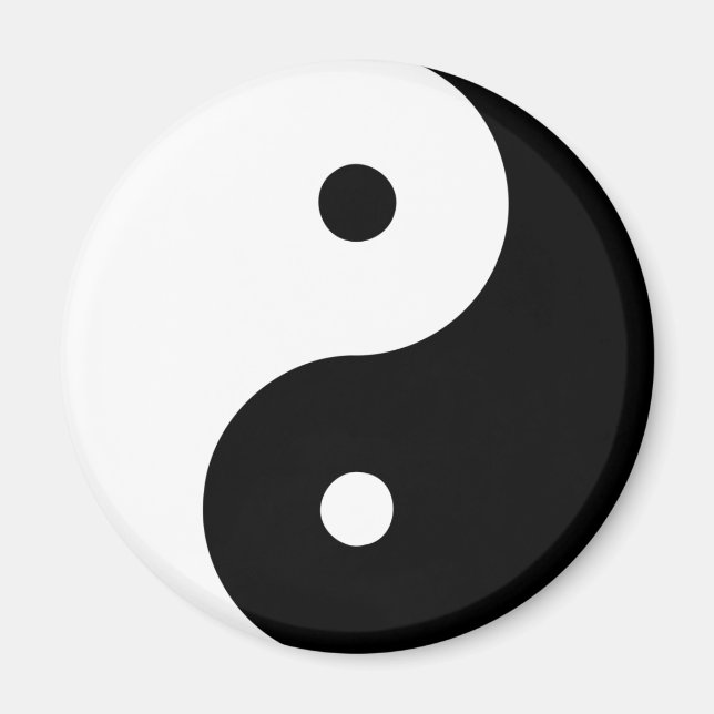 Imã Yin Ying Taoism Sinal de Taijitu Chinês Preto (Frente)