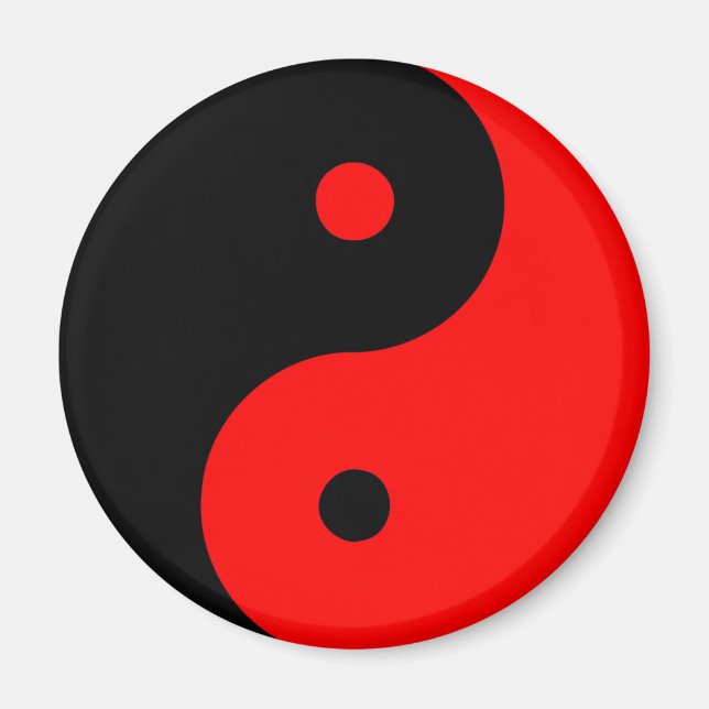Imã Yin Ying Taoism Sinal de Taijitu Chinês Vermelho (Frente)