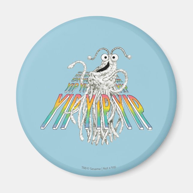 Imã Yip Yips Desenho de Esquema B&W (Frente)