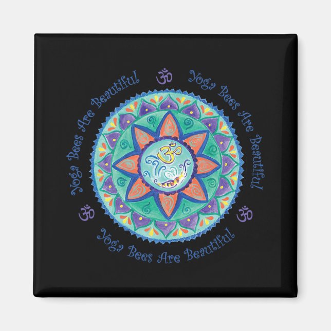 Imã Yoga Bees Om Mandala  (Frente)