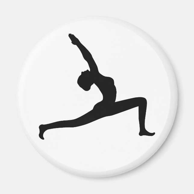 Imã Yoga Black Silhouette Mulher Posicionando Magnets (Frente)