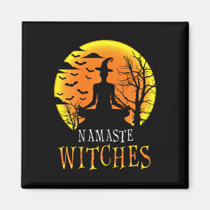 Imã Yoga Engraçado Namaste Bruxas Halloween Garotas Mu