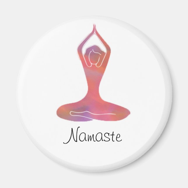 Imã Yoga Girl Namaste Magnet (Frente)