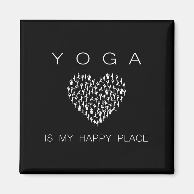 Imã Yoga Is My Happy Place Insrational Motivational  (Frente)