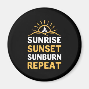 Imã Yoga Lover Yoga Sunrise Sunset Repetir