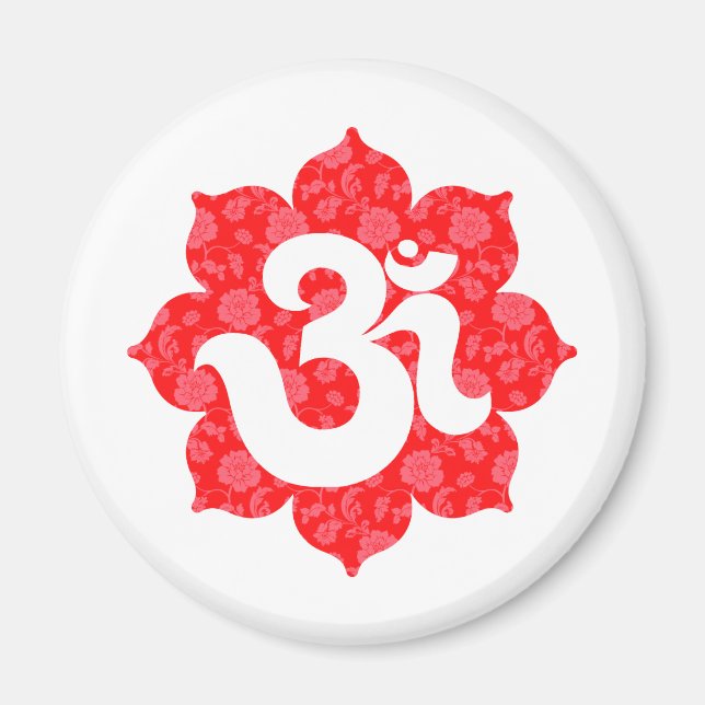 Imã Yoga Om no Lotus Red (Frente)