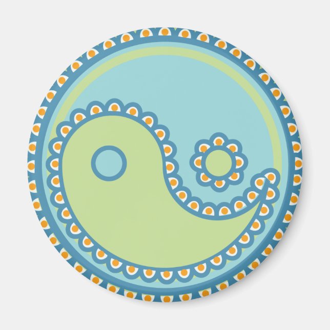 Imã Yoga Speak Baby : Paisley Yin-Yang (Frente)