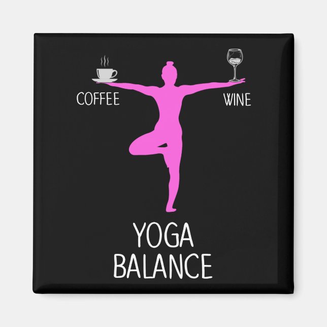 Imã Yoga Wine and Coffee Lover (Frente)