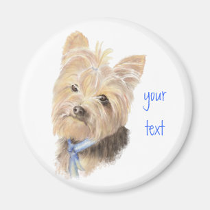 Imã Yorkie bonito, yorkshire terrier, cão, animal de