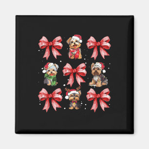 Imã Yorkie Dogs Arco Coquette Coquette Animal de Natal