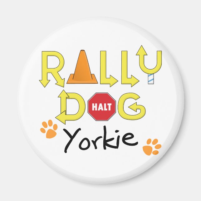 Imã Yorkie Rally Dog (Frente)