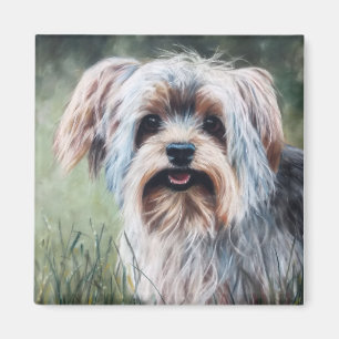 Imã Yorkie Yorkshire Terrier no verão