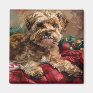 Imã Yorkipoo Cachorro Festa de Natal