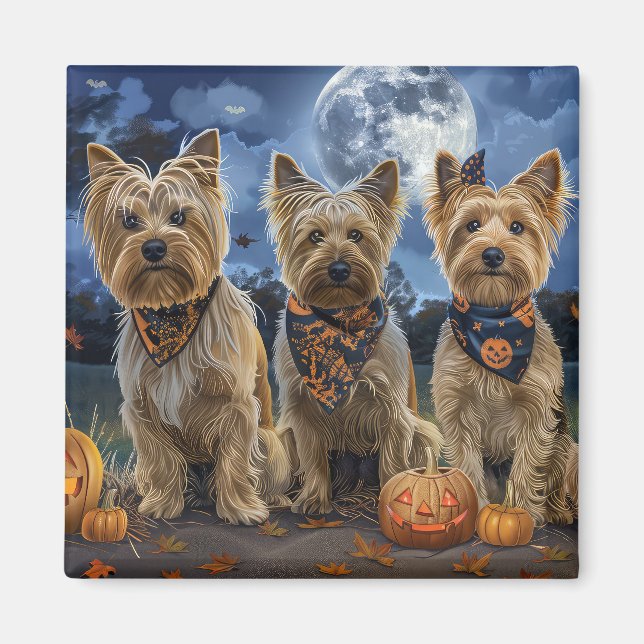 Imã Yorkipoo Halloween Assustador (Frente)
