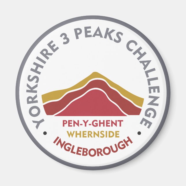 Imã Yorkshire 3 Peaks Challenge Hiking Route (Frente)