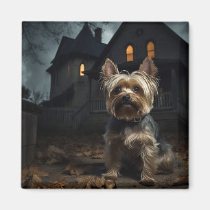 Imã Yorkshire Terrier Halloween Assustador