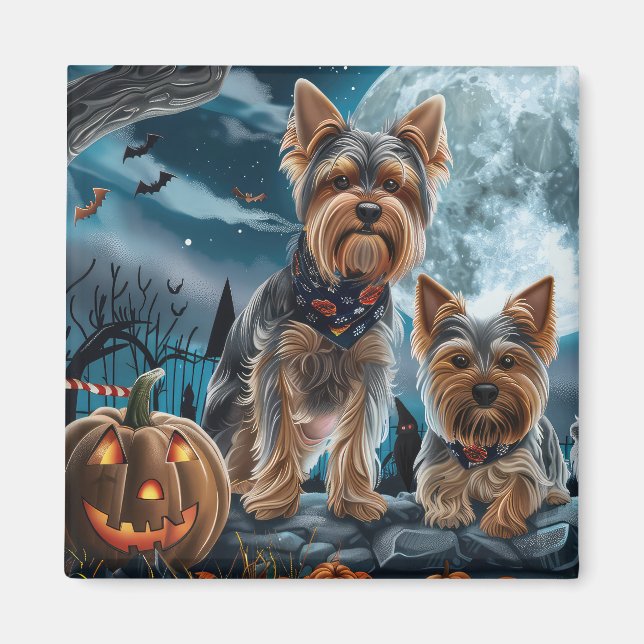 Imã Yorkshire Terrier Halloween Spooky (Frente)