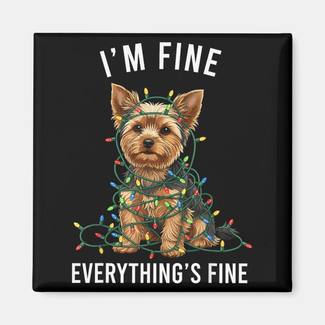 Imã Yorkshire Terrier Natal Estou Bem Tudo Está (Frente)