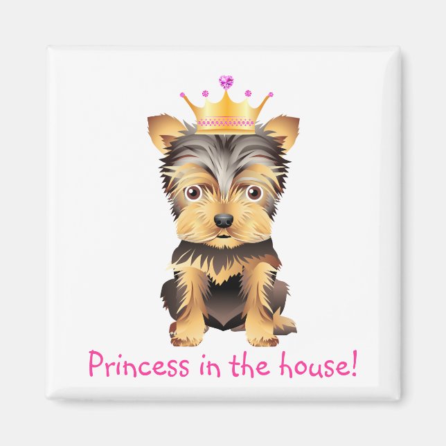 Imã Yorkshire Terrier Toy Dog Princess Gift Magnet (Frente)
