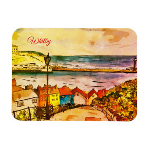 Ímã Yorkshire Whitby 199 Etapas originais Arte  