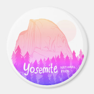 Imã Yosemite National Park Half Dome Pink Purple