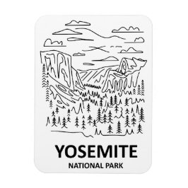 Ímã Yosemite National Park Line Art