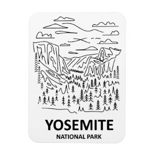 Ímã Yosemite National Park Line Art