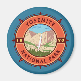 Imã Yosemite National Park Retro Compass Emblem