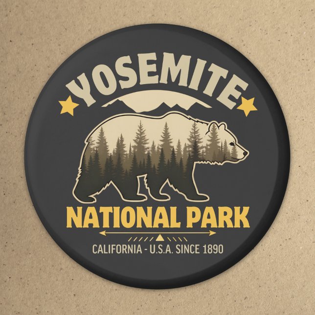 Imã Yosemite National Park Vintage Bear (Criador carregado)