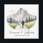 Imã Yosemite National Park Wedding Magnet - Personaliz<br><div class="desc">Yosemite National Park Casal Magnet - Convidado Perfeito Souvenir Faça suas memórias de casamento durarem uma vida com nosso imã exclusivo do Parque Nacional Yosemite. Essa versátil manutenção pode servir como uma charmosa lembrança ou um presente pensativo para seus convidados. Apresentando um design pitoresco inspirado pelas maravilhas naturais do Parque...</div>