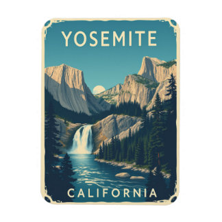 Ímã Yosemite Waterfall California Vintage Retro