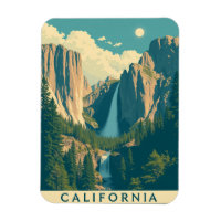 Yosemite Waterfall Vintage Retro