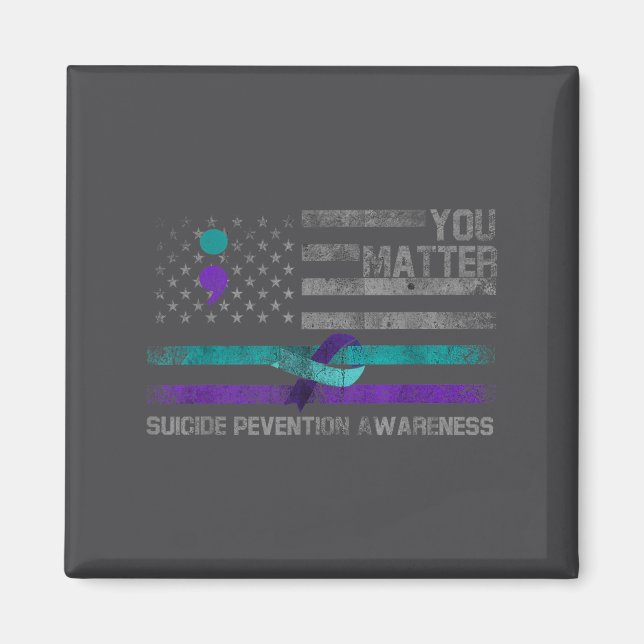 Imã You American Flag Suicide Prevention Awareness  (Frente)