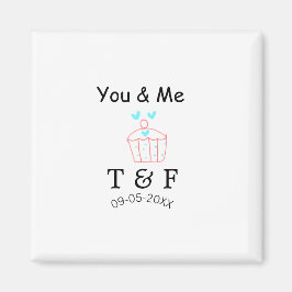 Imã You and me love cup cake red valentine's day name
